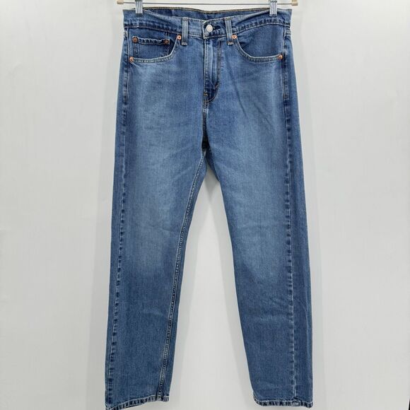 Levi's Mens 505 Regular Fit Jeans Size 32x32 Blue Medium Wash Cotton Stretch - Picture 1 of 7